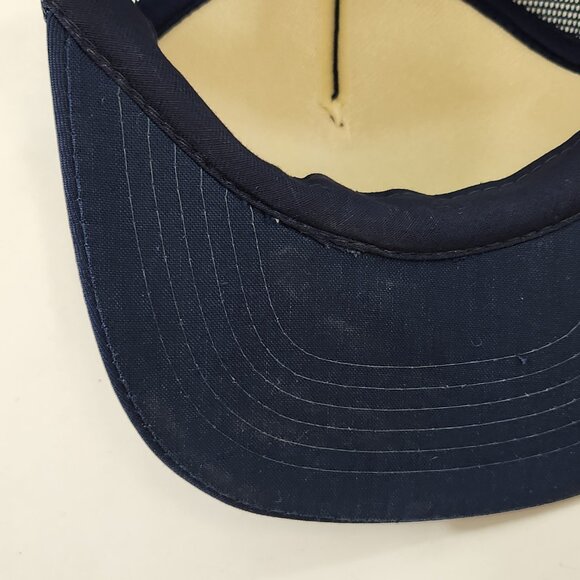 New York State Police Patch Trucker Hat Mesh Vtg 80s Blue Snapback Cap - Picture 9 of 10
